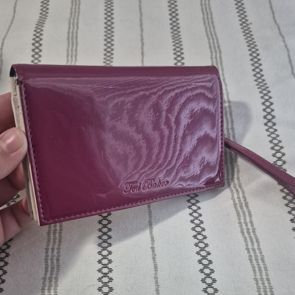 Ted Baker Burgandy Terrier Patent Leather Wallet